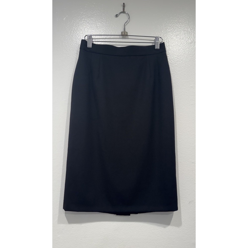 Vintage Escada Margaretha Ley Wool Pencil Skirt Size 36 Black Classic Lined FLAW